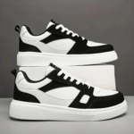 Premium Men's Platform Casual Sneakers – Black & White