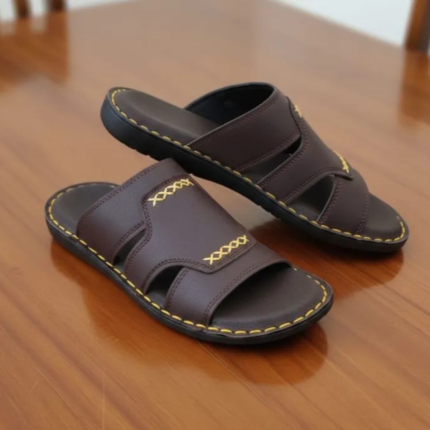 Premium Men's Comfort Slide Sandals – Dark Brown